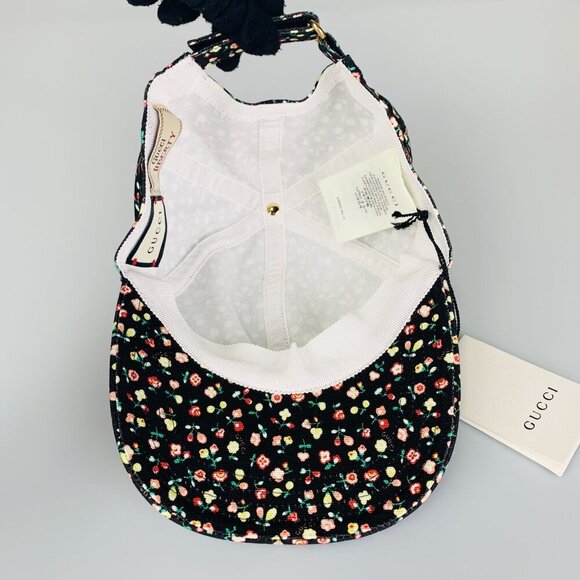NWT Gucci Liberty Floral Baseball Hat In Black Size M - Picture 6 of 12